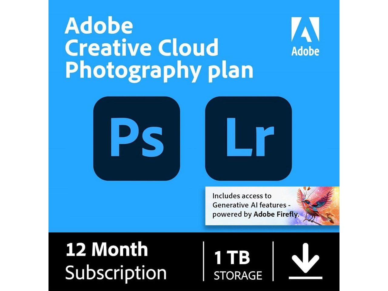 Adobe - Creative Cloud Photography Plan 1TB (1-Year Subscription) - Mac, Windows, iOS [Digital]