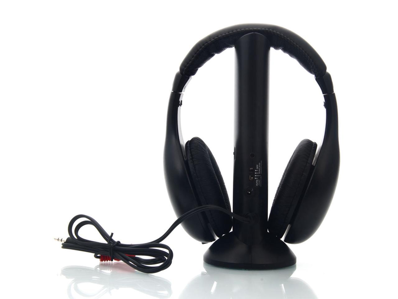 5 in 1 Wireless Headphones for MP3 PC TV Black