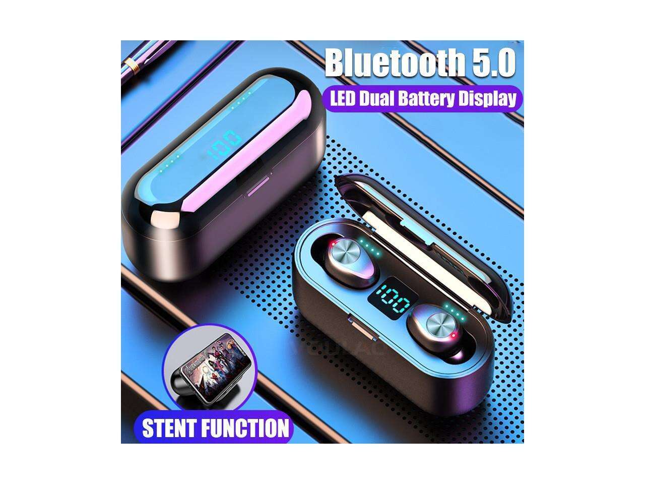 IPX6 waterproof portable mini earbuds stereo surround Hi-Fi wireless earbuds LED digital power display bluetooth headset in-ear wireless earphone