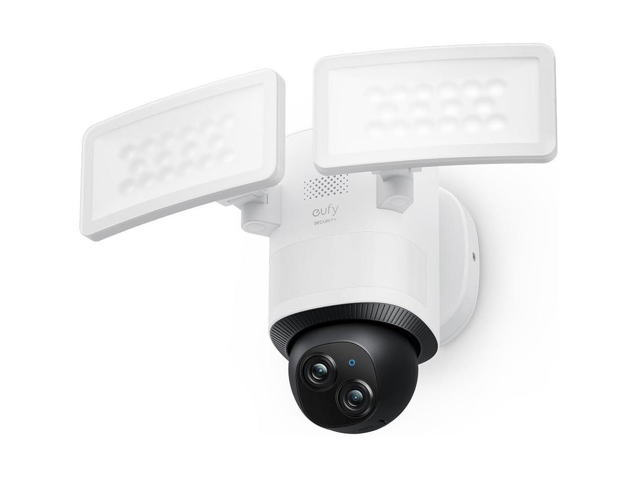 eufy Security Floodlight Camera E340 Wired, 360° Pan and Tilt, 24/7 Recording, Dual-Band Wi-Fi, 2,000 Lumens, Motion-Activated, Dual Camera, HomeBase 3 Compatible, Local Storage, No Monthly Fee