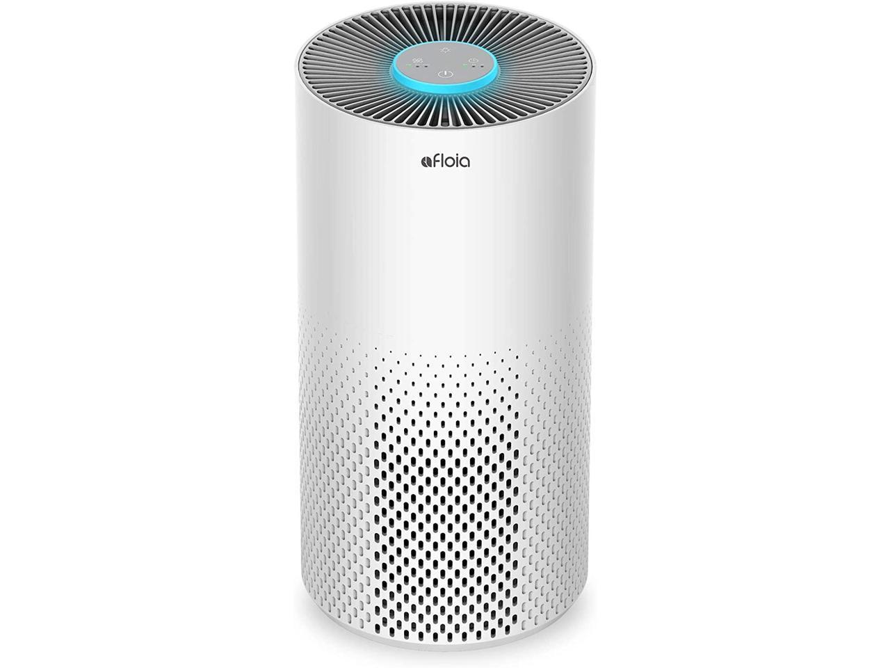 Afloia Air Purifiers for Home Large Room Up to 1076 Ft², H13 True HEPA Air Purifiers for Bedroom 22 dB, Air Purifiers for Pets Dust Dander Mold Pollen, Odor Smoke Eliminator, Kilo White, 7 Color Light